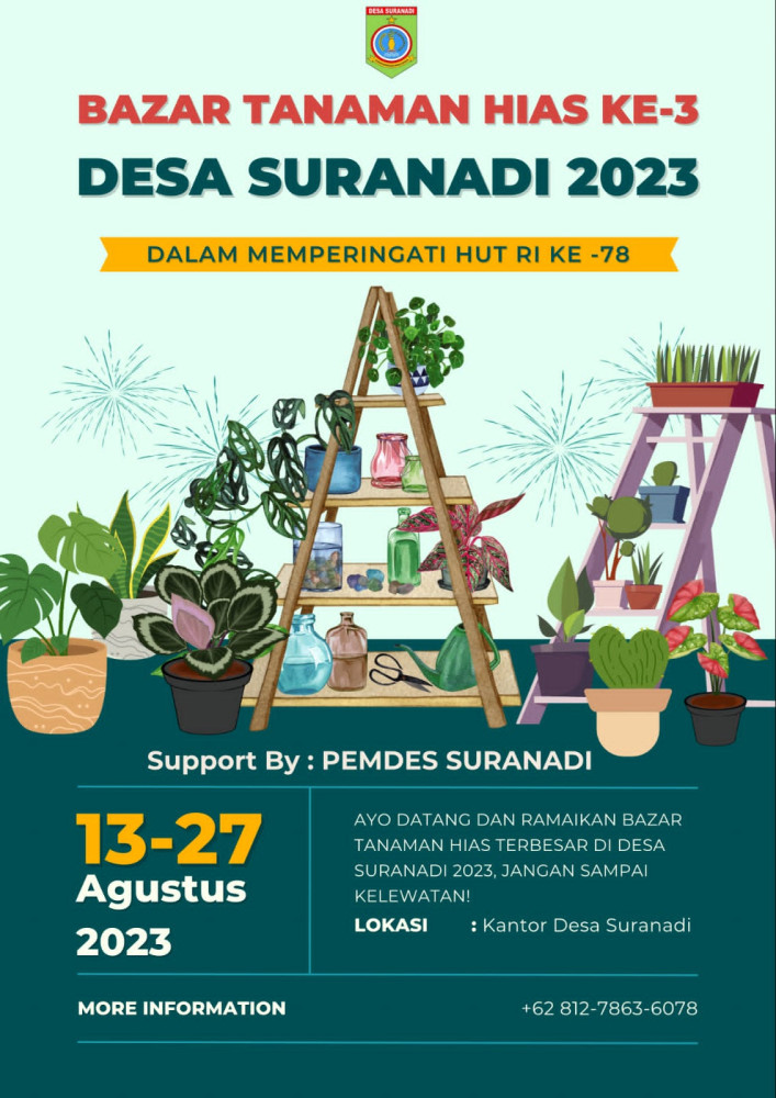 PEMBUKAAN BAZAR TANAMAN HIAS DAN UMKM KE – 3 DESA SURANADI