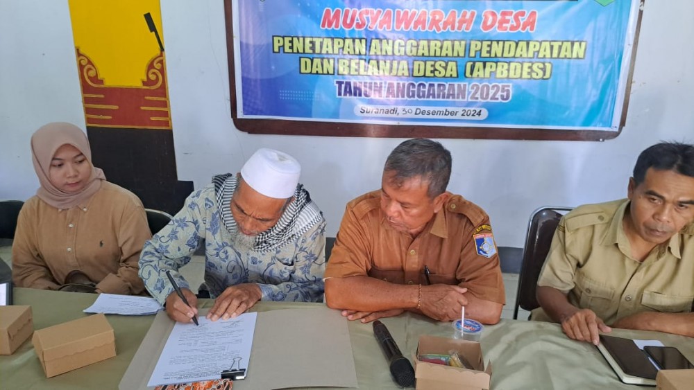 MUSYAWARAH PENETAPAN ANGGARAN PENDAPATAN DAN BELANJA DESA SURANADI TAHUN ANGGARAN 2025